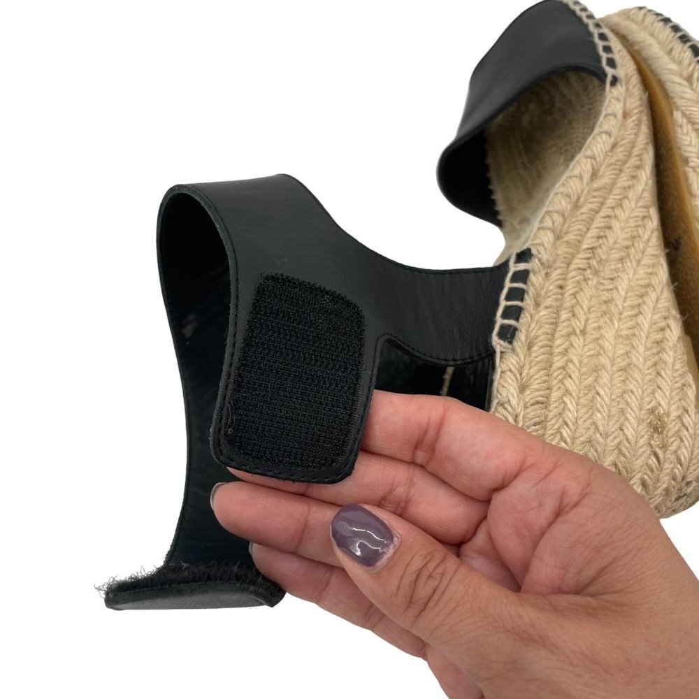 Vince Size 9 Sophie Espadrille Wedge Leather Sandals 3" Heels Women's Open Toe - Picture 5 of 7